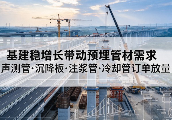 文山基建稳增长带动预埋监测管材需求，声测管、沉降板、注浆管订单持续放量